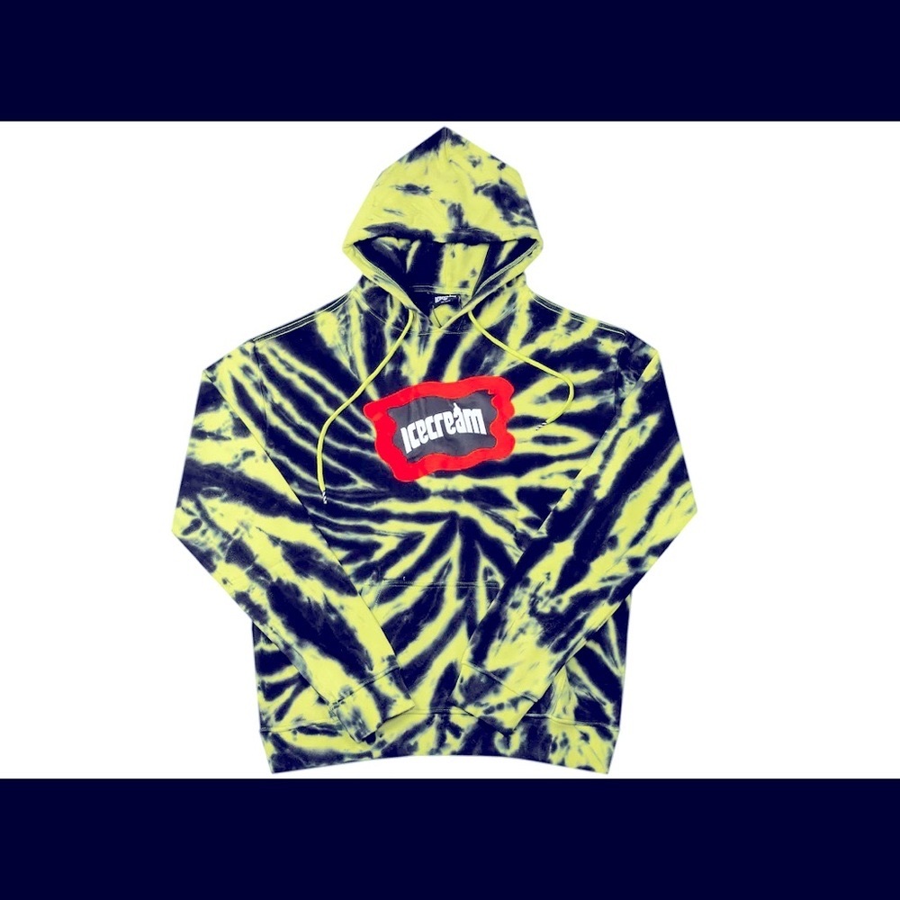 Billionaire Boys Clud IceCream BBC Stone 2022 Tie Dye Hoodie Mens BNWT Sz L
